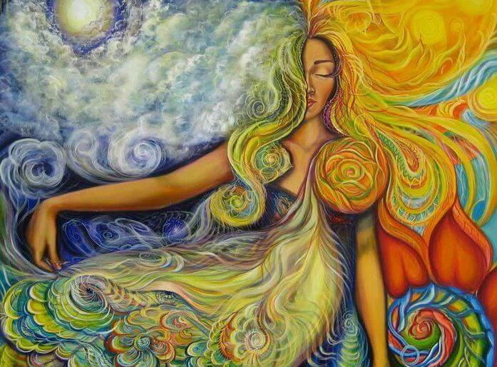 天地の要素からなる女性