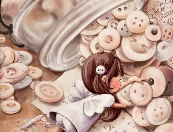 少女とボタン