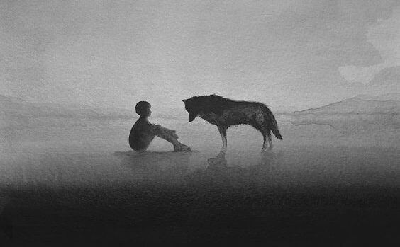 少年と犬