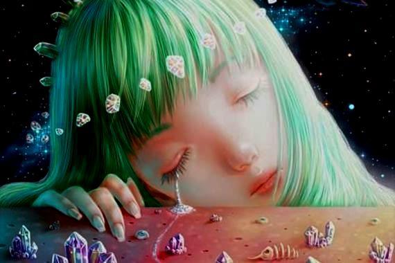 クリスタルの涙を流す少女