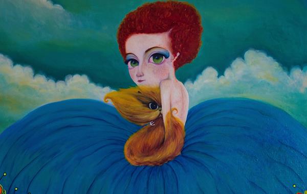 猫と赤毛の女の子