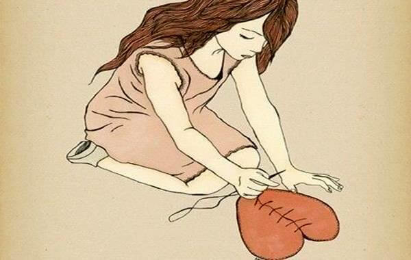 ハートを繕う女性