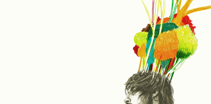 頭から木が生えた男性