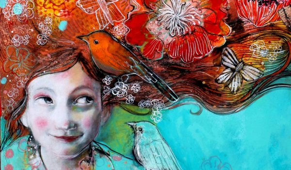 女性の髪に見える自然