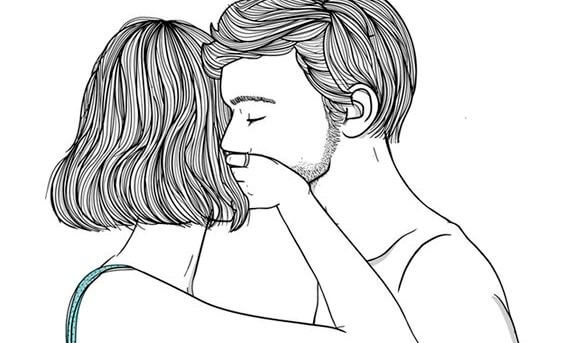 男性の口を抑える女性