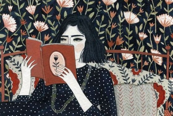 本を読む女性
