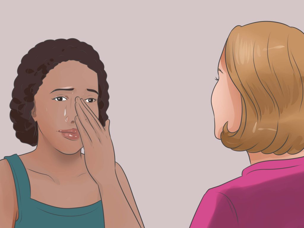 泣いている女性