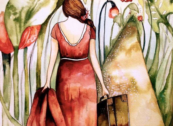 ドレスをまとう女性