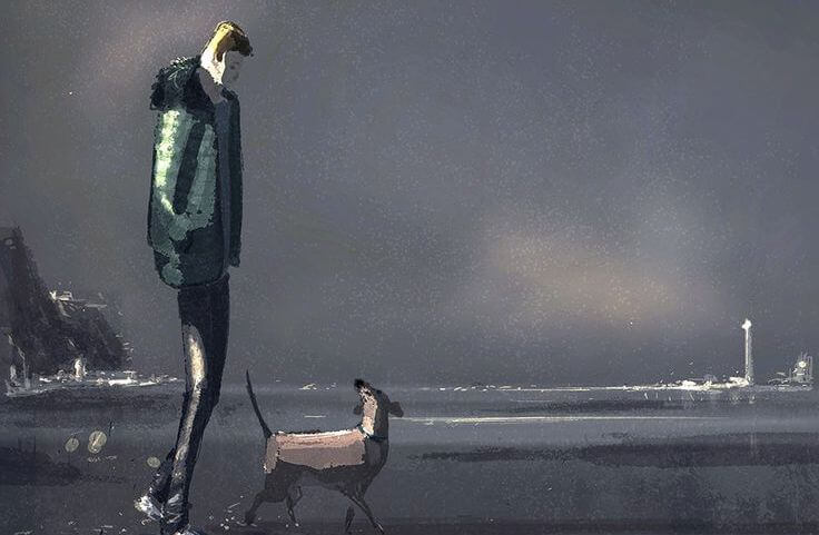 犬と男性