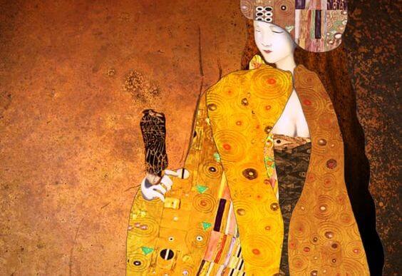 金色の服をまとった女性