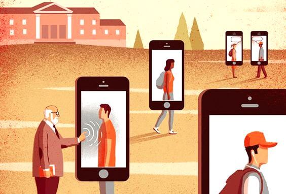 携帯にとらわれる人々