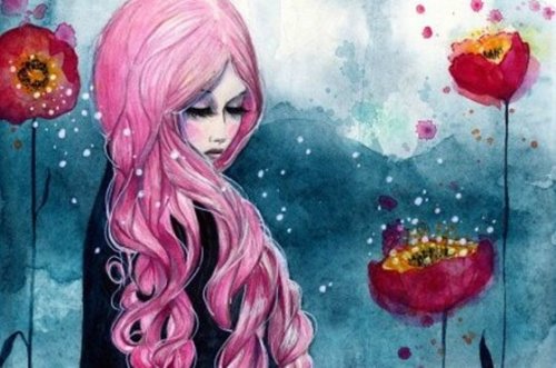 ポピーと赤毛の女性