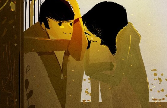 寄り添うカップル