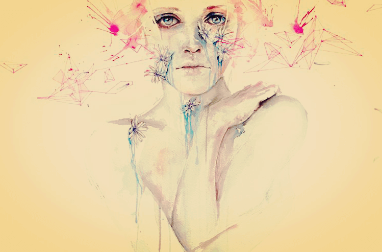 青い血を流す女性