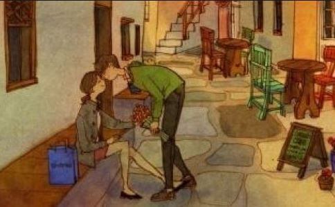 道でキスするカップル