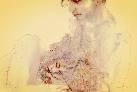 男性に泣きつく女性