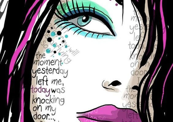 女性の顔に現れる言葉