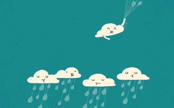 笑顔の雲だけが上へ