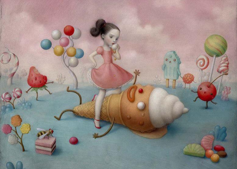 ソフトクリームと少女