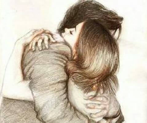 抱き合う二人