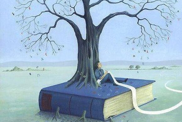 本から生えた木