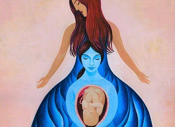 身ごもった子供と母親の絆