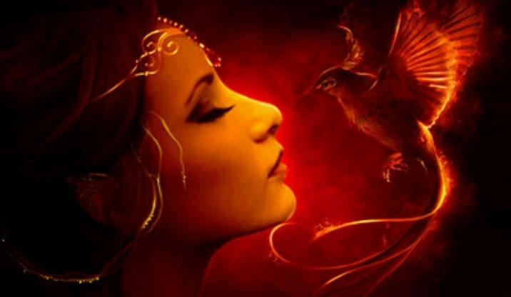 フェニックスと女性