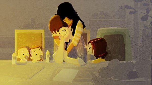 テーブルに集う家族