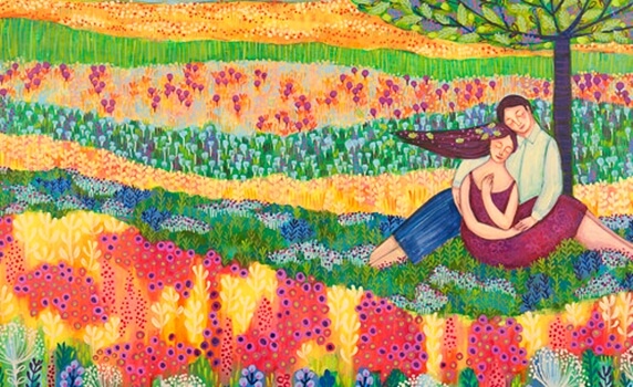 花畑のカップル