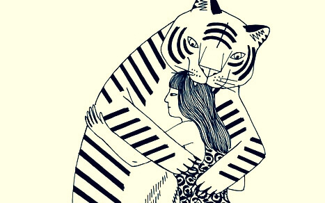 トラに食べられている女性