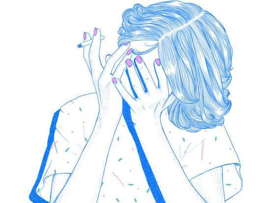 喫煙する女性