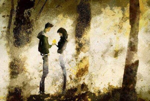 森の中のカップル