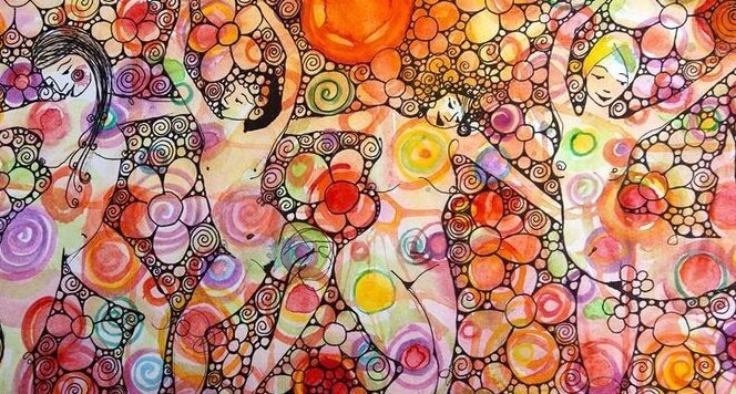 カラフルな女性