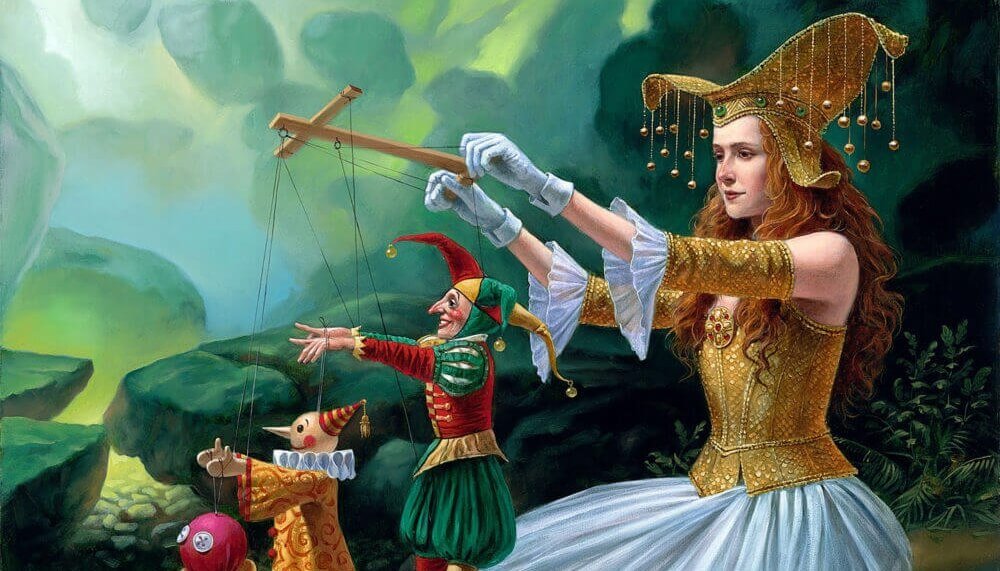 操り人形劇をする女性