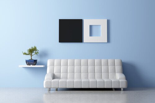 風水インテリアの白黒基調の家具