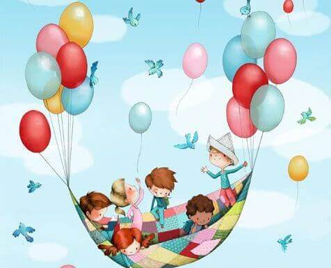 風船と子ども