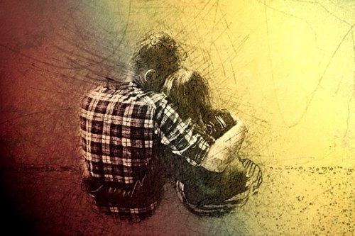 肩を寄せ合うカップル