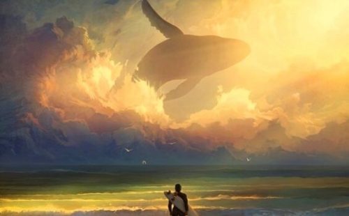 サーファーとくじら
