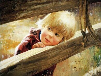 のぞく少年