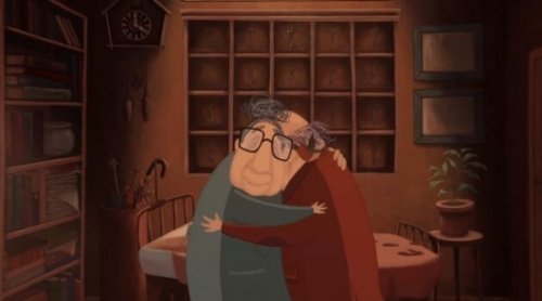抱き合う2人